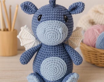 大きな妖精のドラゴンの編みぐるみ編み図、編みぐるみ編み図、編み