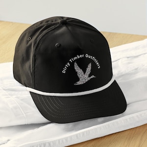Dirty Timber Outfitters Classic Rope Hat | Retro Duck Hunting Cap | Waterfowl Snapback Hat | Outdoor Hunting Trucker Hat | NON STITCHED