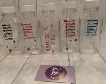 Personalised Milk plastic Measuring Bottle ideal for Slimming, WW HExA Oat Milk  350ml SWIPS