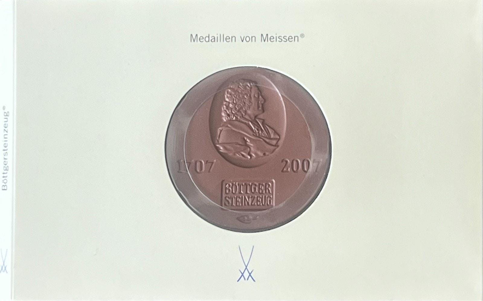 Médaille Porcelaine Vintage MEISSEN - Mémorial 20 Ans Leipzig - Avec Boîte - Occasion Très Bon état