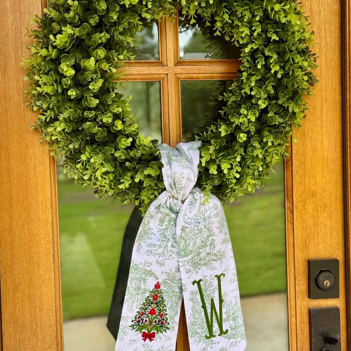 Christmas Tree Wreath Sash. Toile Sash. Personalized Christmas Decor. - Etsy
