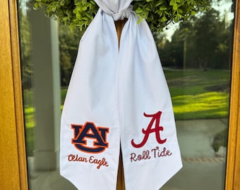 House Divided Wreath Sash: Embroidered Cotton