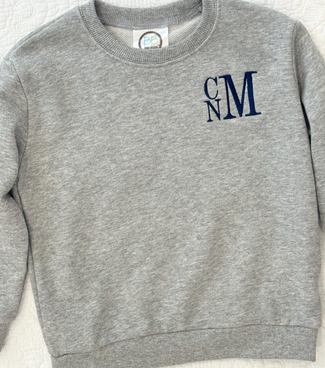 Boys Personalized Sweatshirts. Embroidery Stack Initials. - Etsy