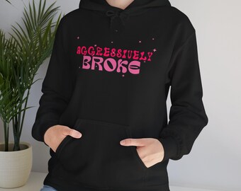 Aggressiv gebrochener Hoodie | Lustiges Retro-Sweatshirt | Unisex Heavy Blend Kapuzensweatshirt | Gemütlicher sarkastischer Hoodie | Millennials Humor