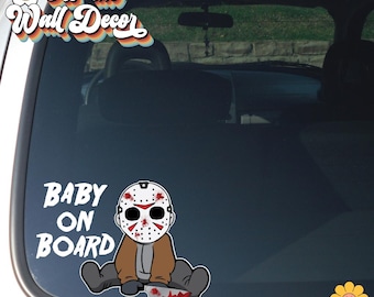 Baby - Kid - Kids / ON BOARD | Vinyl Decal Sticker, Suction Cup or Magnet Signs | Scary Hockey Character