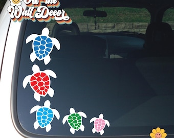 TURTLE Family Stick Figure | Vehicle Vinyl Decal Sticker