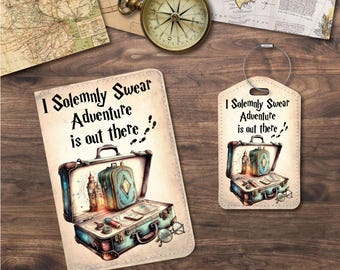 Passport Holder & Luggage Tags | Wizard Elements | Adventure is out there