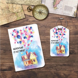 Passport Holder/Cover & Luggage Tags | Balloon House | Adventure is out there!