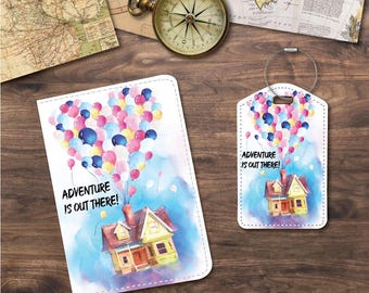 Passport Holder/Cover & Luggage Tags | Balloon House | Adventure is out there!