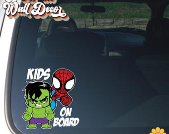 Kids On Board | Suction Cup Sign, UV Printed Vinyl OR Magnet