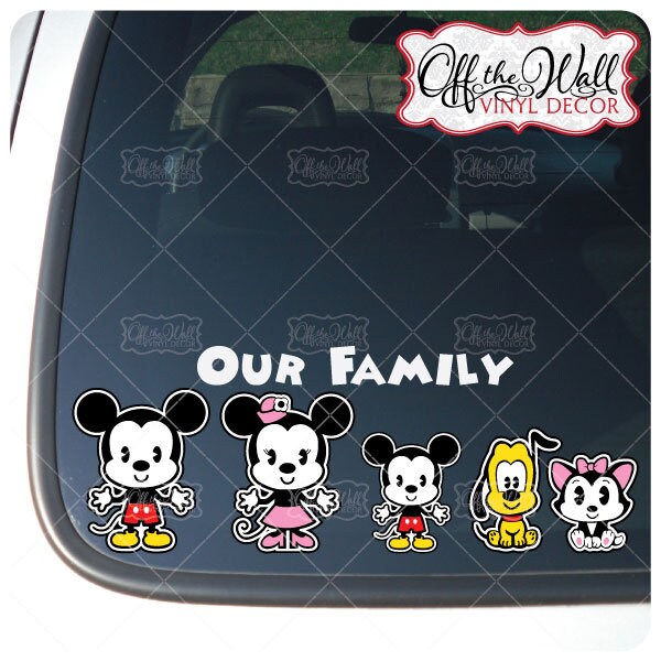 Mickey & Minnie Cuties Stick Figure Printed Waterproof Vinyl Sticker …