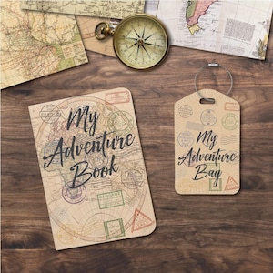 Passport Holder OR Cover & Luggage Tags | My Adventure Book World Map