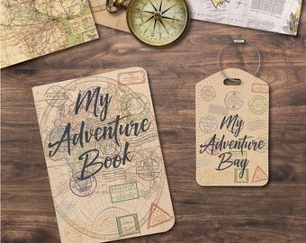 Passport Holder OR Cover & Luggage Tags | My Adventure Book World Map