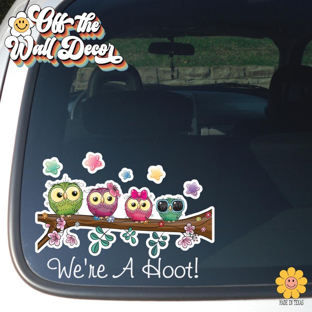 Owl Family Car Decal: Waterproof Vinyl Sticker (9.25x5.5
