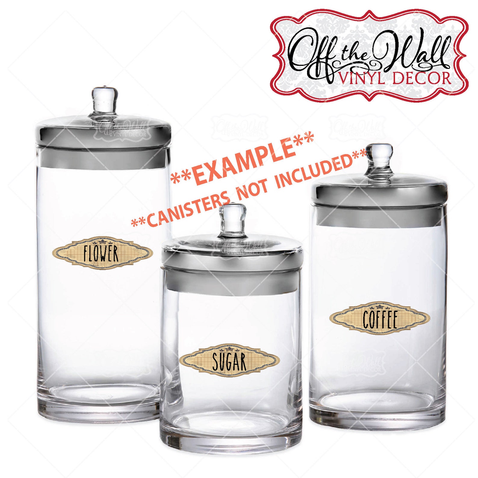 Canister Labels Waterproof Vinyl Decals Stickers Etsy