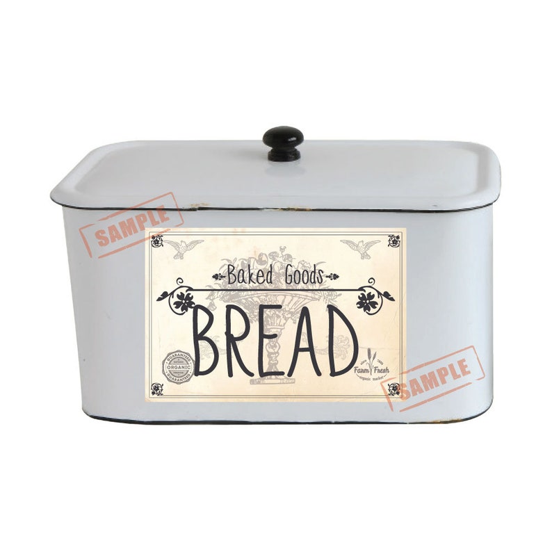 Custom Retro Vintage Farmhouse Styled Bread Box Label Etsy