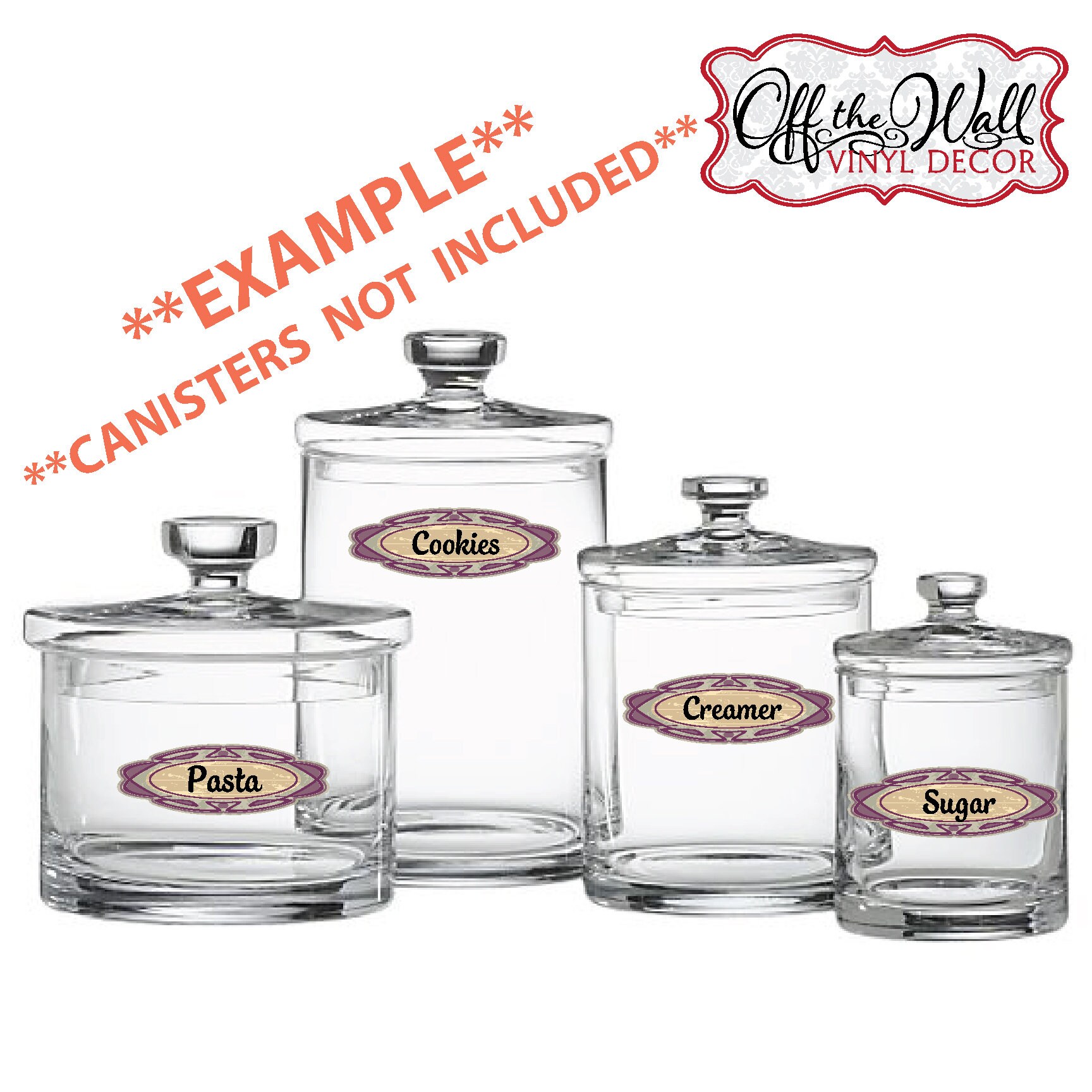 Canister Labels Waterproof Vinyl Decals Stickers Etsy