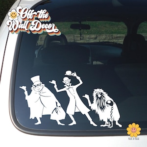 Adhesivo de vinilo para coche con fantasma haciendo autostop