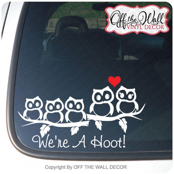 Owl Family Stick Figure Vinyl Car Decal Sticker Etsy