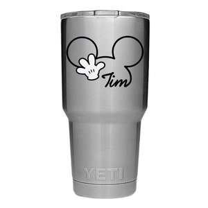 PERSONALIZED Mouse Ears Hand Name Vinyl Decal Sticker - For Tumblers