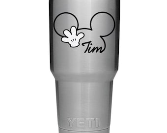PERSONALIZED Mouse Ears Hand Name Vinyl Decal Sticker - For Tumblers
