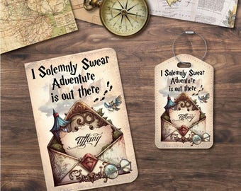 Passport Holder-Cover & Luggage Tags | Wizards Letter | Adventure is out there