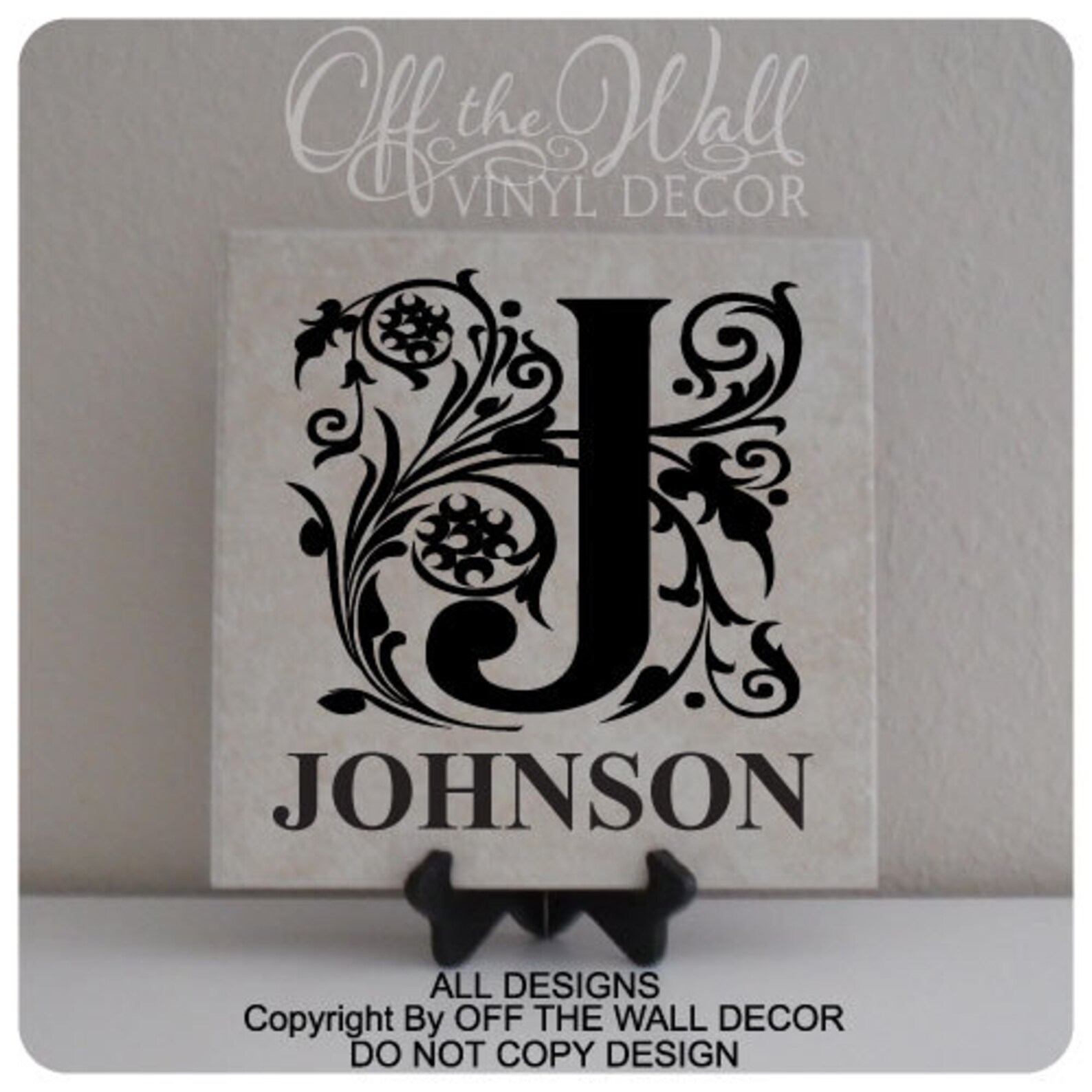 Vinyl Lettering Tile Decal Personalized Monogram Etsy