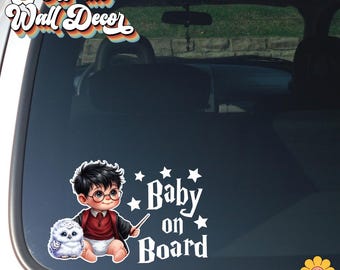 Baby OR Wizard on Board | Suction Cup Sign, Printed Vinyl OR Magnet