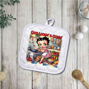 Country Farmhouse Styled Vintage Look Pot Holder | Good Lookin' is Cookin' | Betty