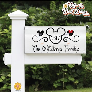 Includes 2 Mouse Ears 1 for each side of the Mailbox | Vinyl Mailbox Lettering Decoration