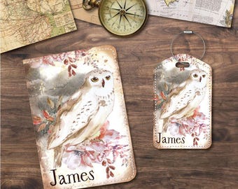 Passport Holder & Luggage Tags | Travel Set | Wizard Owl