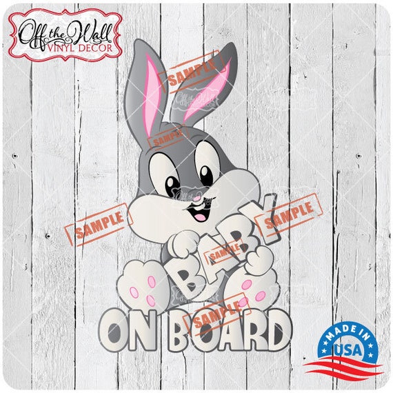 Bugs Bunny Baby On Board Vinilo Coche Calcomania Etsy