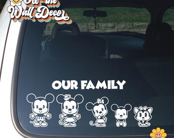 Customize-able Cutie Family Vehicle Car Truck Decal Stickers [WHITE ONLY]