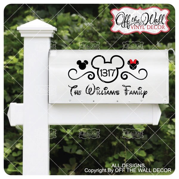 Includes 2 "Mickey" Vinyl Mailbox Lettering Decoration