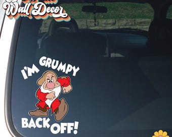 I'm Grumpy Back Off! | Suction Cup Sign, Magnet OR Vinyl Decal Sticker