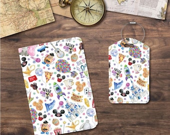 Disney Fabric Passport Holder & Luggage Tag Set | Travel Accessories