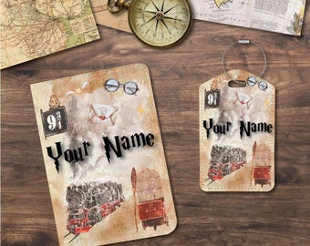 Passport Holder/Cover & Luggage Tags | Wizard Express Train Elements