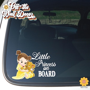 Little Princess on Board | Vinyl Decal Sticker, Suction Cup OR Magnet Safety Signs | Little Belle