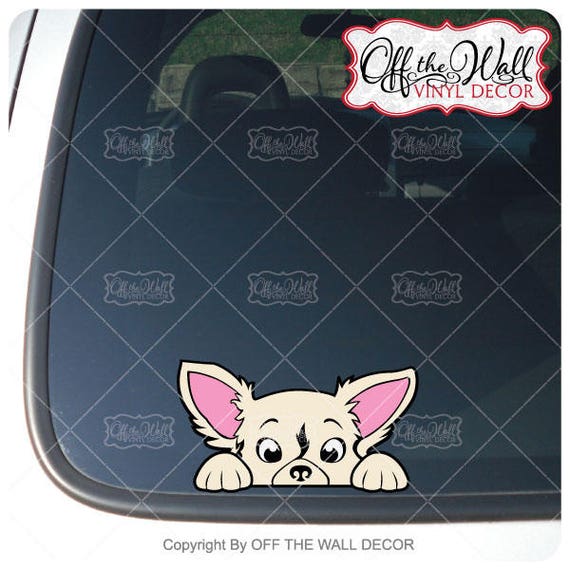 Peek A Boo Long Hair Chihuahua Vinyl Decal Sticker Etsy