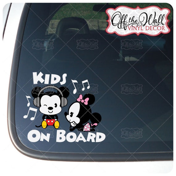Mickey /& Pluto Cuties Kids On Board Sign Vinyl Decal Sticker for Cars Trucks
