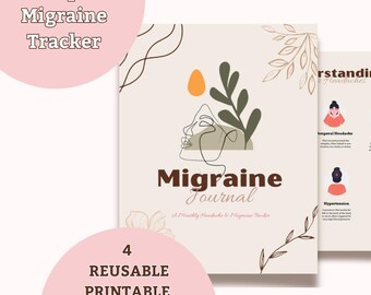 Migraine & Headache Tracker | Daily | Monthly | Yearly Tracker for Tracking Symptoms