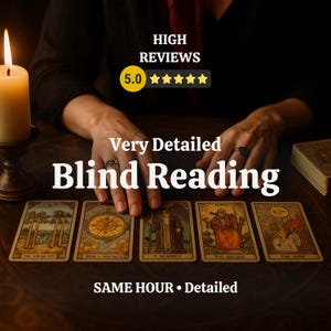 Blind Tarot Reading, Very Detailed Psychic Reading, Intuitive Tarot Insight, Energy Based Reading, No Question Needed, Same Hour Delivery