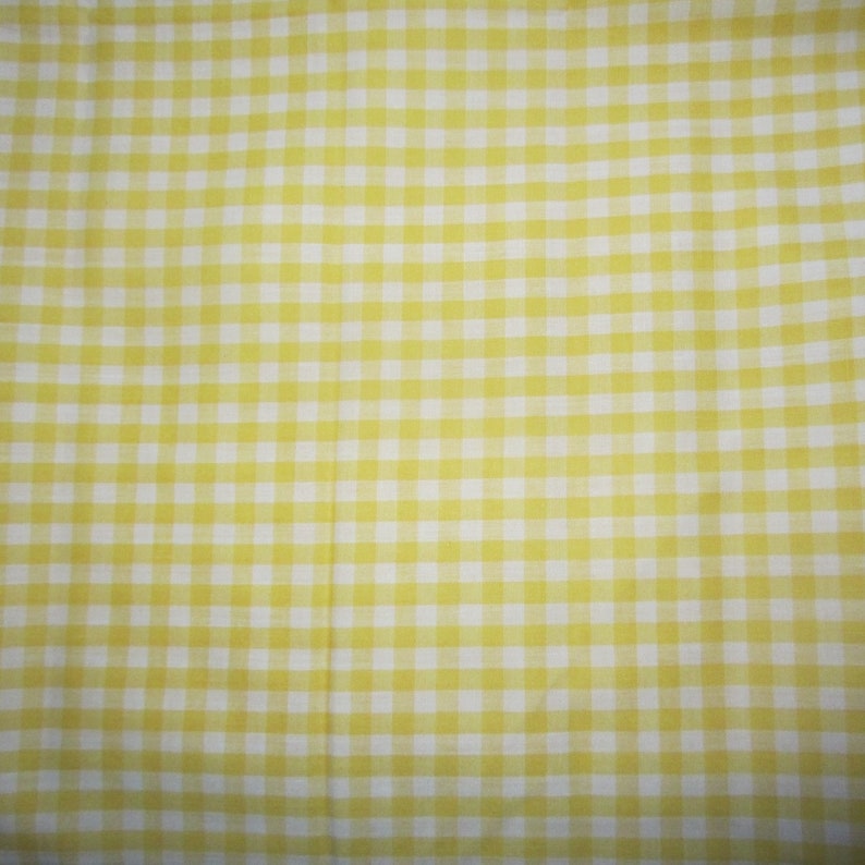 Gingham check fabric Gingham fabric NOS yellow plaid fabric Yellow /& white checked fabric woven check Yellow Gingham fabric 78 yd