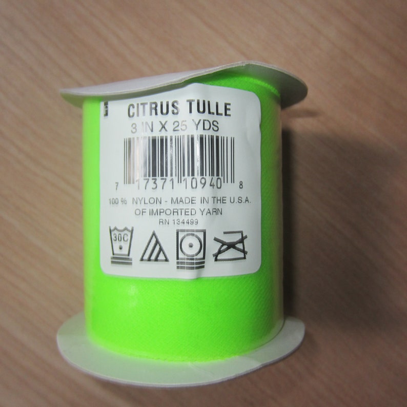 Citrus Tulle Roll 3 Wide X 25 Yards Apple Green Tulle Etsy