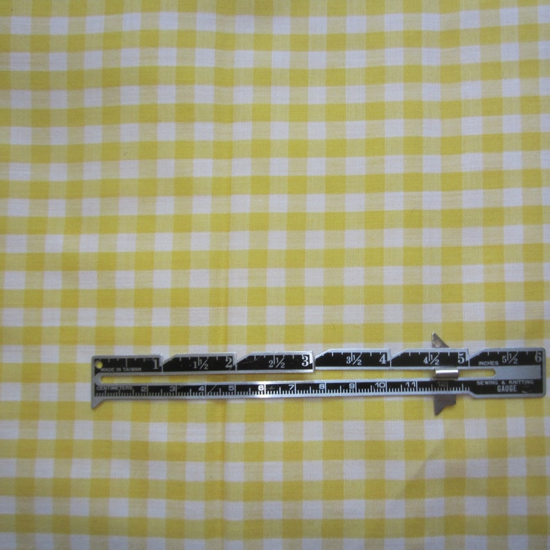 Gingham check fabric Gingham fabric NOS yellow plaid fabric Yellow /& white checked fabric woven check Yellow Gingham fabric 78 yd