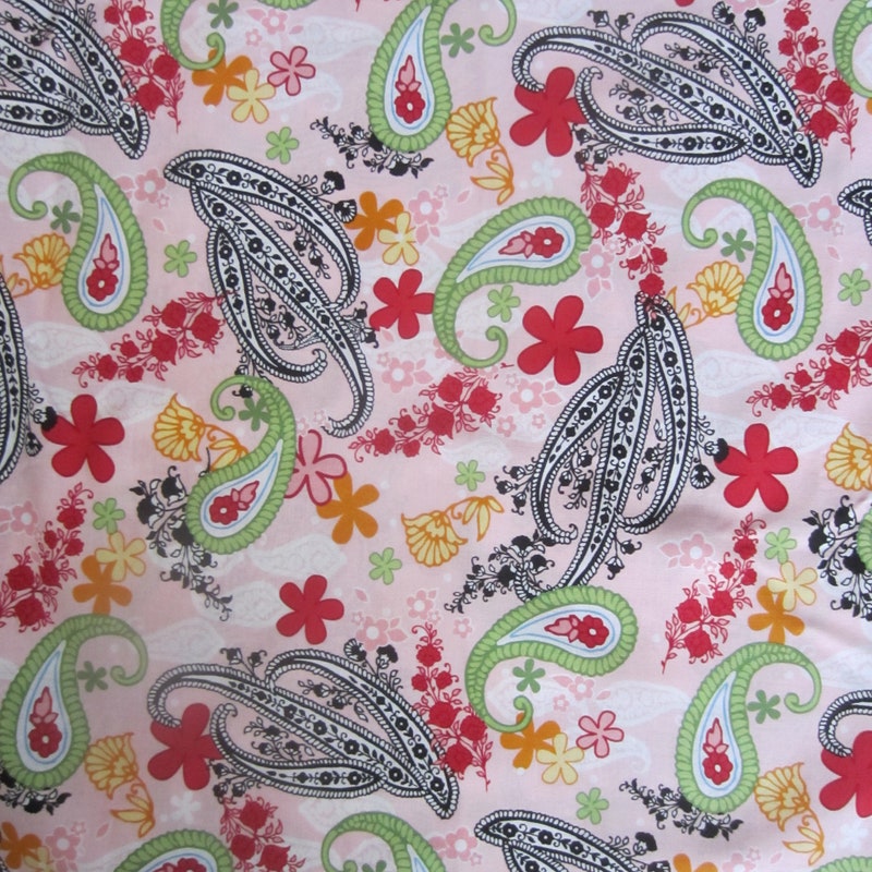 Pink Green Paisley - Etsy