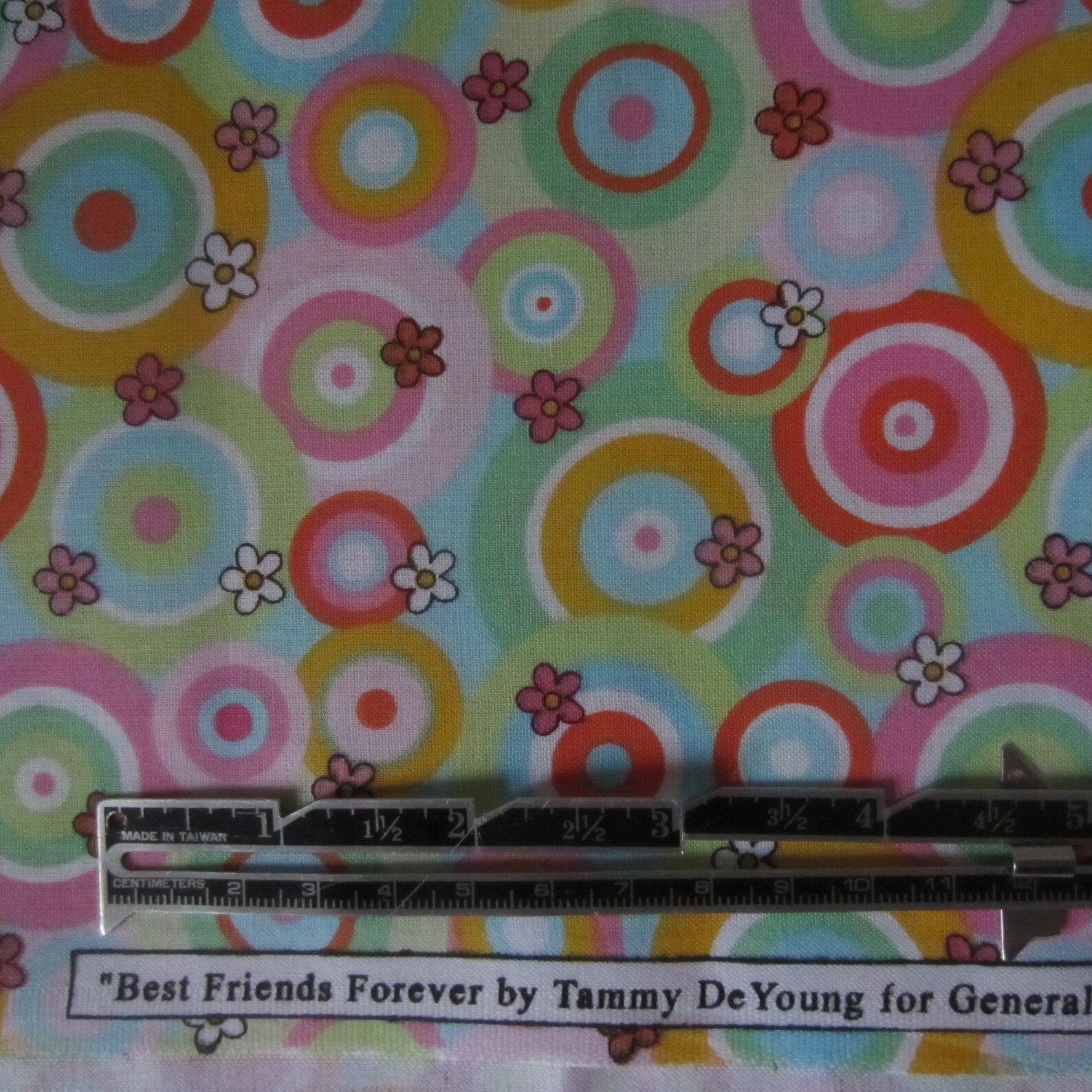 Cotton fabric Best Friends Forever fabric Circle fabric Etsy