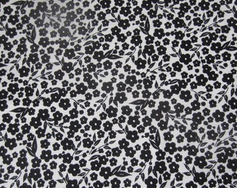 Cotton fabric, black and white floral fabric, black and white flowers, Windham Fabrics Elegance II by Rosemarie Lavin, Pattern 29095, 1 yard