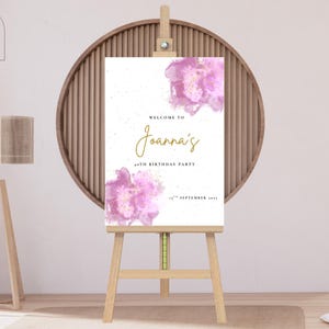 Birthday Welcome Sign, Minimalist Party Welcome Sign, Editable, Instant Digital Download, Printable Canva Template