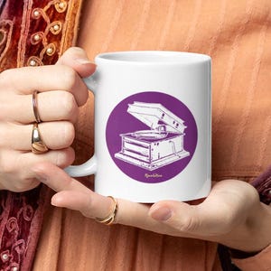 Vintage Record Player Mug | Gramophone "Revolution" Coffee Cup image 1